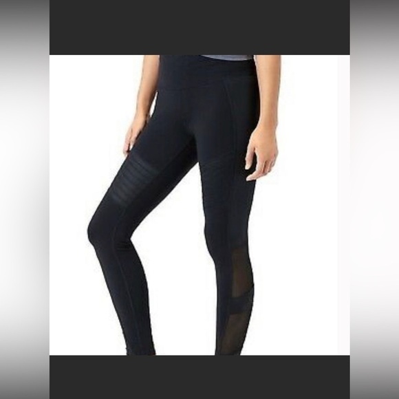 Athleta Moto Mesh Leggings Women’s Small Black - Picture 1 of 6